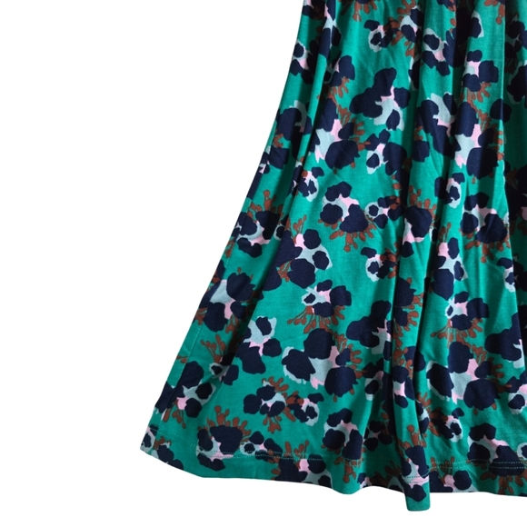 BODEN Green Floral Jersey Midi Dress Ruched V-Neck US 2/UK 6 - Picture 3 of 7